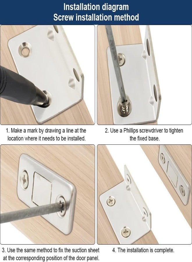 PRETOX Magnetic Door Catch L-Shaped Ultra Thin Cabinet Catch Adhesive Magnets Drawer Latch Magnetic Closures for Kitchen Closet (L-Shaped)(2 PCS Single) - Image 2